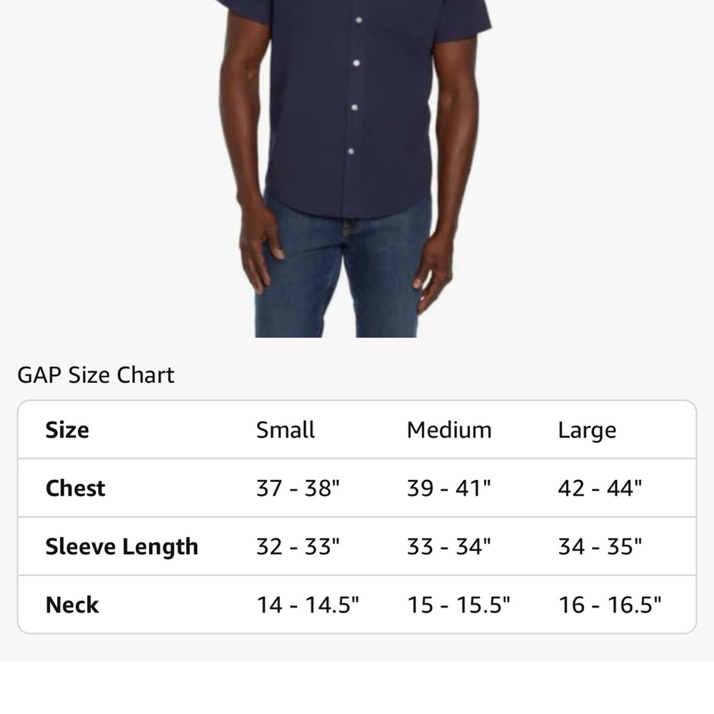 GAP Men's Poplin Short Sleeve Shirt, M - Picture 4 of 5